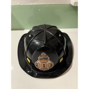 Child Black Firefighter Helmet Fireman's Hat Kids Costume